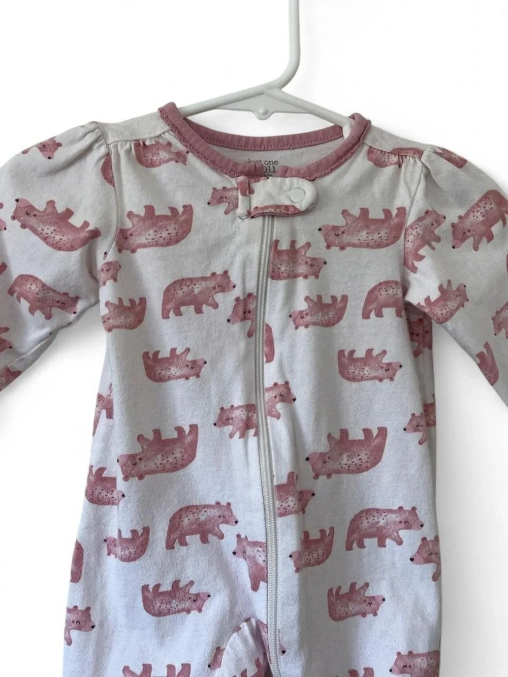 3M Girl One Piece Carter’s Pink Bear Footie Coverall